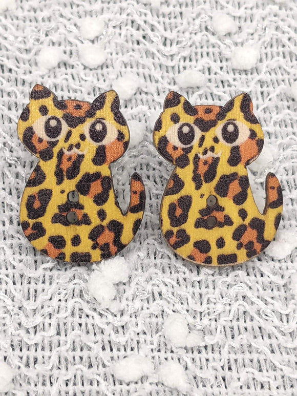 Alternative Wooden Cats earrings