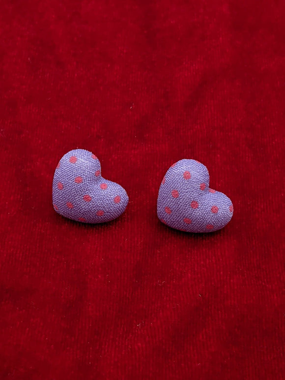 Coeurs en coton boucles d'oreilles/ Heart Shaped earrings