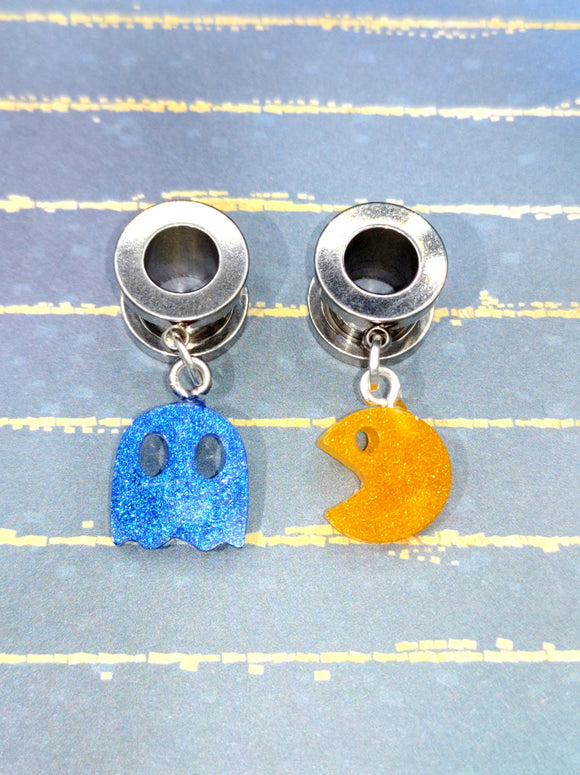 Pac-Man & ghost tunnel stretch earrings