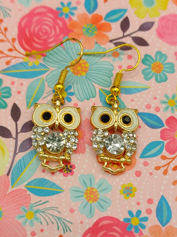 Hiboux scintillants boucles d'oreilles/ Sparkling owl earrings