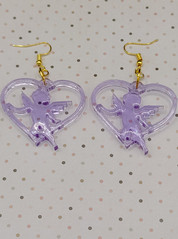 Cupidon & coeur boucles d'oreilles / Heart & Cupid Earrings