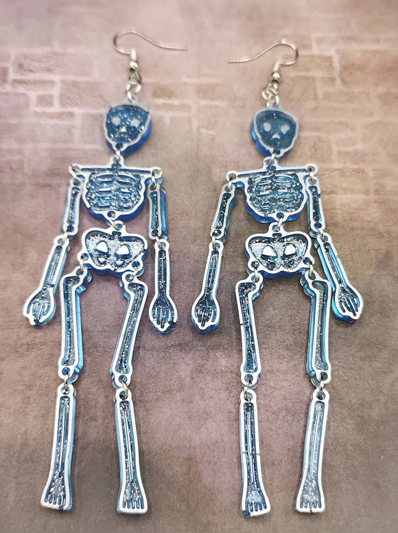 Squelettes decortiqués boucles d'oreilles/Skeletoons dance earrings