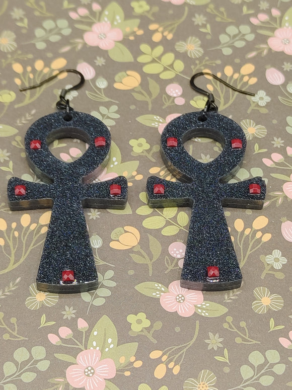 Ânkh clef de la vie Égyptienne/ Ânkh Egyptian Life Cross (L) earrings