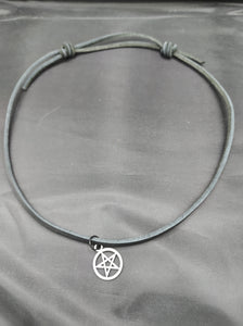 Thick Leather Pentagram Necklace
