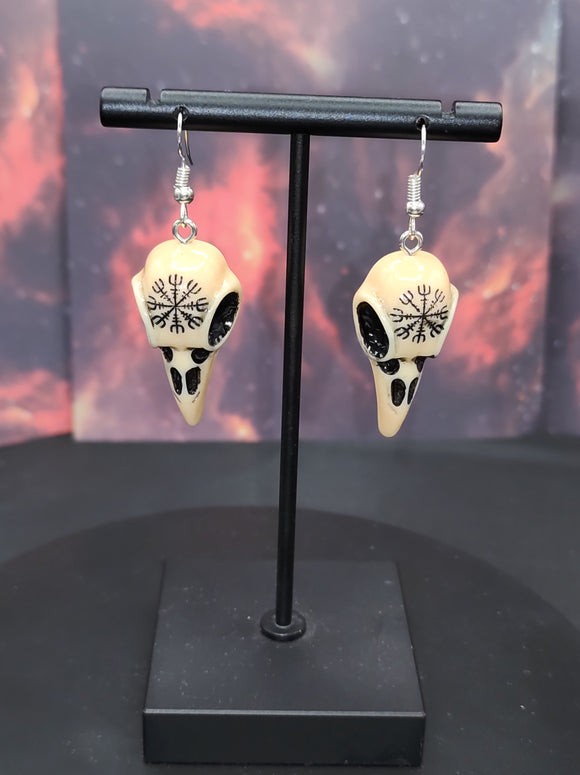 Corbeau du chaos boucles d'oreilles/ Chaos Raven Skulls Earrings