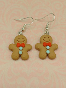 Bonhomme en pain d'épices kawaii boucles d'oreilles/ Gingerbread kawaii cookies earrings