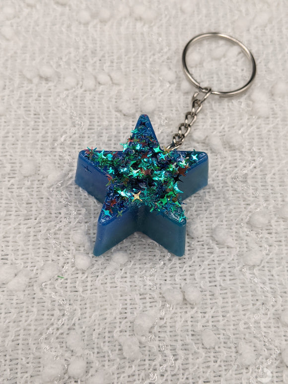 Shiny star key rings